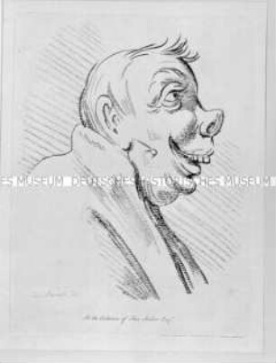 Profil eines Mannes - Karikatur