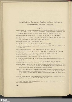 Verzeichnis der benutzten Quellen und der wichtigeren oder mehrfach zitierten Literatur