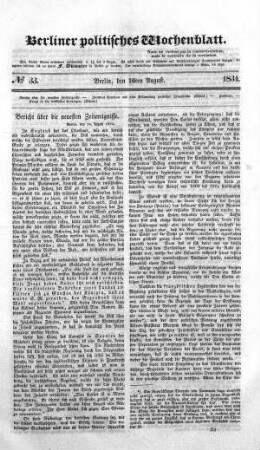 No 33, 16. August 1834