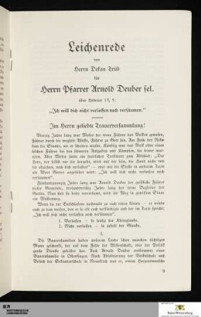 Leichenrede von Herrn Dekan Trüb