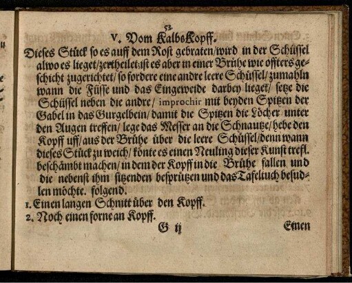 V. Vom KalbsKopff
