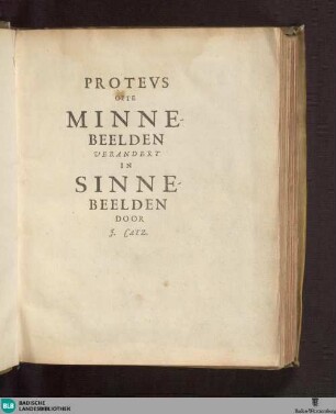 Proteus ofte Minne-beelden verandert in Sinne-beelden