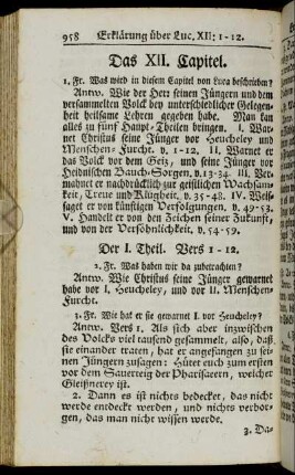 Der I. Theil. Vers 1-12.