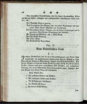 Cap. X. Vom Schwäbischen Creis.