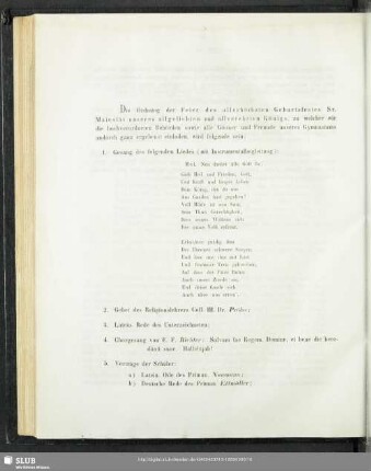[Programmablauf der Feier]