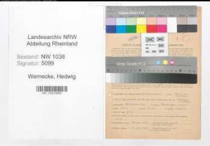 Entnazifizierung Hedwig Wernecke , geb. 27.02.1901 (Oberpostsekretaerin)