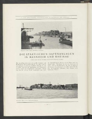Die Staatlichen Hafenanlagen In Mannheim Und Rheinau