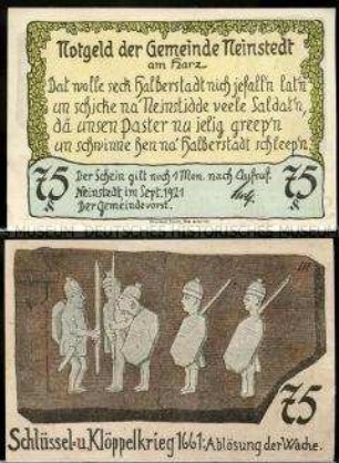 Neinstedt 75 Pfennig, Notgeldserie