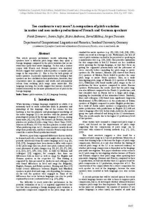 Too cautious to vary more? A comparison of pitch variation in native and non-native productions of French and German speakers