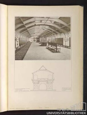 Teil IV. Tafel 32. Bahnhof Danziger Strasse. Innenansicht. Arch.: Alfred Grenander.