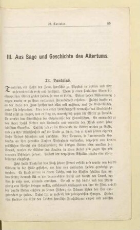 III. Aus Sage und geschichte des Altertums
