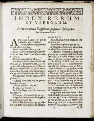 Indes Rerum Et Verborum.