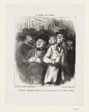 Amateurs classiques... convaincus..., Blatt 4 der Folge "Le Public du Salon“, in: "Le Charivari", Paris 1852