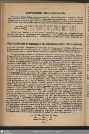 Hauptsächlichste Bestimmungen üb. zusammengestellte Fahrscheinhefte
