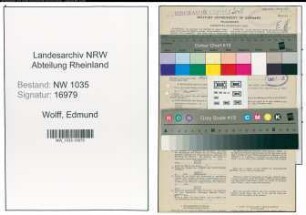 Entnazifizierung Edmund Wolff , geb. 10.01.1896 (Schlosser)