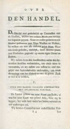 I. Over den handel volgens contracten met inlandsche vorsten