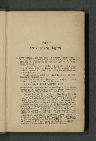 Inhalt der einzelnen Kapitel.