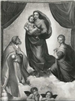 Die Sixtinische Madonna : Die Sixtinische Madonna. Öl auf Leinwand; 265 x 186 cm (1512/1513; Raffael). Dresden: Gemäldegalerie Alte Meister 93