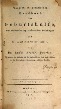 Theoretisch-praktisches Handbuch der Geburtshülfe