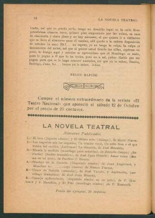 La novela teatral - Números publicados