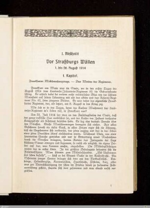 I. Abschnitt: Vor Straßburgs Wällen
