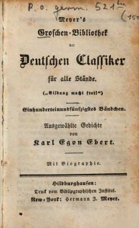 Ausgewählte Gedichte : Mit Biographie