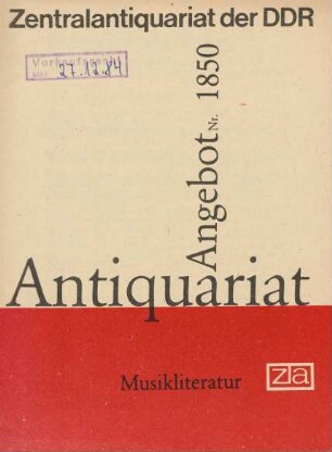 Nr. 1850: Musikliteratur