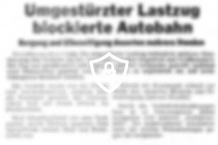 Umgestürzter Lastzug blockierte Autobahn