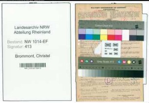 Entnazifizierung Christel Brommont , geb. 22.01.1922 (Lehrerin)