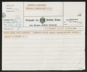 Brief von Otto Brahm an Gerhart Hauptmann