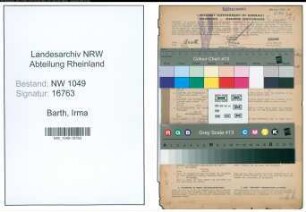 Entnazifizierung Irma Barth , geb. 05.04.1907 (Studienraetin)