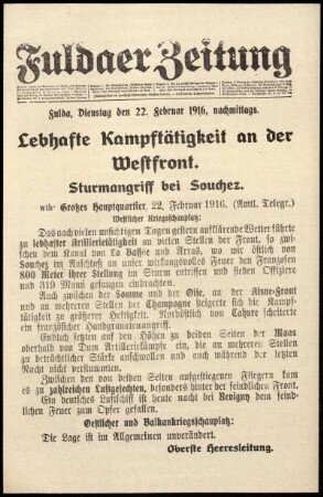 Ausgabe vom Dienstag, den 22. Februar 1916.