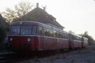 Bad Boll Ausfahrt Schienenbus 797 502 Beiwagen 997 604 998 045 Zug Bad Boll-GP