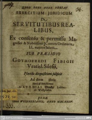 Exercitium de servitutibus realibus