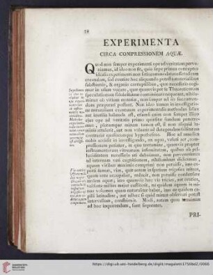 Experimenta circa compressionem aquæ