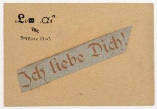 Postkarte mit Briefkopf Club-Dada collagiert von Raoul Hausmann an Hannah Höch. Berlin-Steglitz