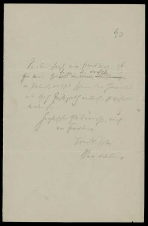 Nr. 20: Brief von Bernhard Windscheid an Gottlieb Planck