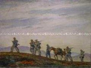 Gebirgsjäger auf dem Marsch