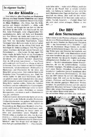 Der BBV auf dem Sternenmarkt