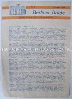 Offener Brief der Nationalen Front an die Einwohner von Berlin (West) über die Innenpolitik der Bundesrepublik Deutschland
