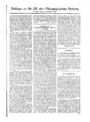 Ferienheime der "Pädagogischen Vereinigung v. 1905, e.V." Ein Aufruf : Beilage zu Nr. 52 der Pädagogischen Reform