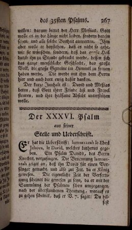 Der XXXVI. Psalm [...].