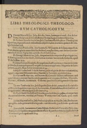 Libri Theologici Theologorum Catholicorum.