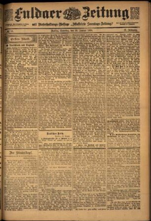 Erste Ausgabe vom Samstag, den 20. Januar 1900.