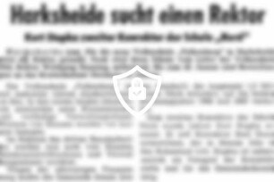 Harksheide sucht einen Rektor