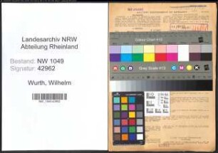 Entnazifizierung Wilhelm Wurth , geb. 16.06.1909 (Landwirt)