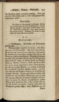 §. 20. Gebräuche.