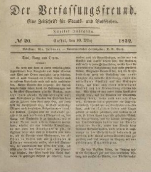 № 20. Cassel, den 10. März 1832.