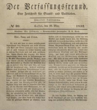 № 20. Cassel, den 10. März 1832.