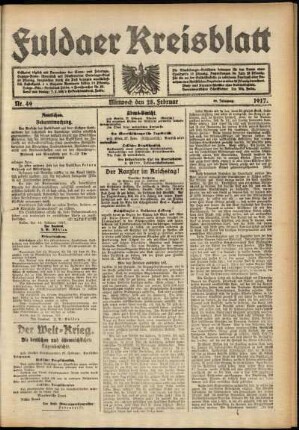 Ausgabe vom Mittwoch, den 28. Februar 1917.